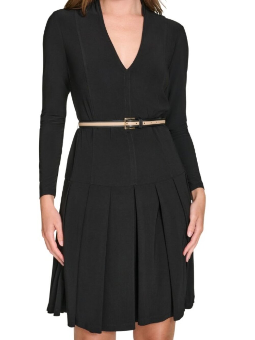Tommy Hilfiger Women’s Pleated Fit & Flare Dress Size 16 Black NWT - Picture 5 of 7